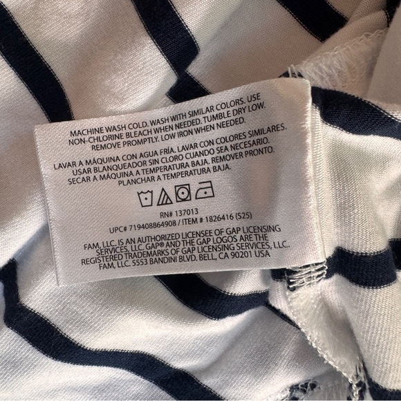 GAP Black Stripe Long Dolman Sleeve Round Neck Womens Size M Tee Shirt - Picture 12 of 12